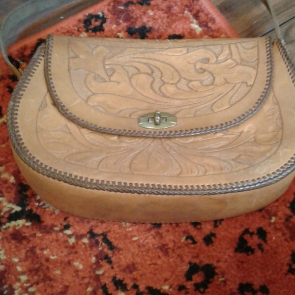 Handbags - Vintage hand tooled shoulder bag/purse from 1970's